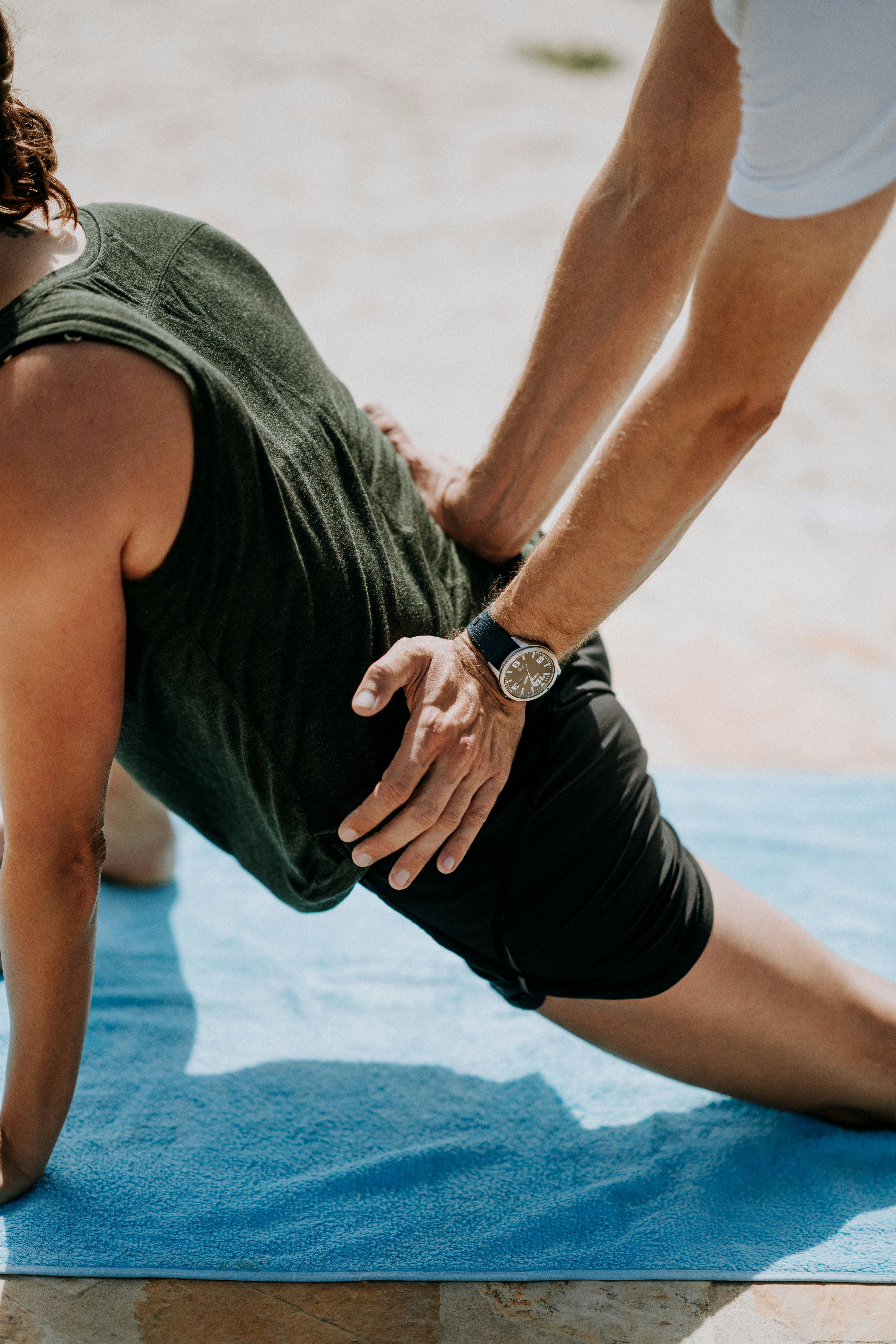 Person recieving physical back therapy