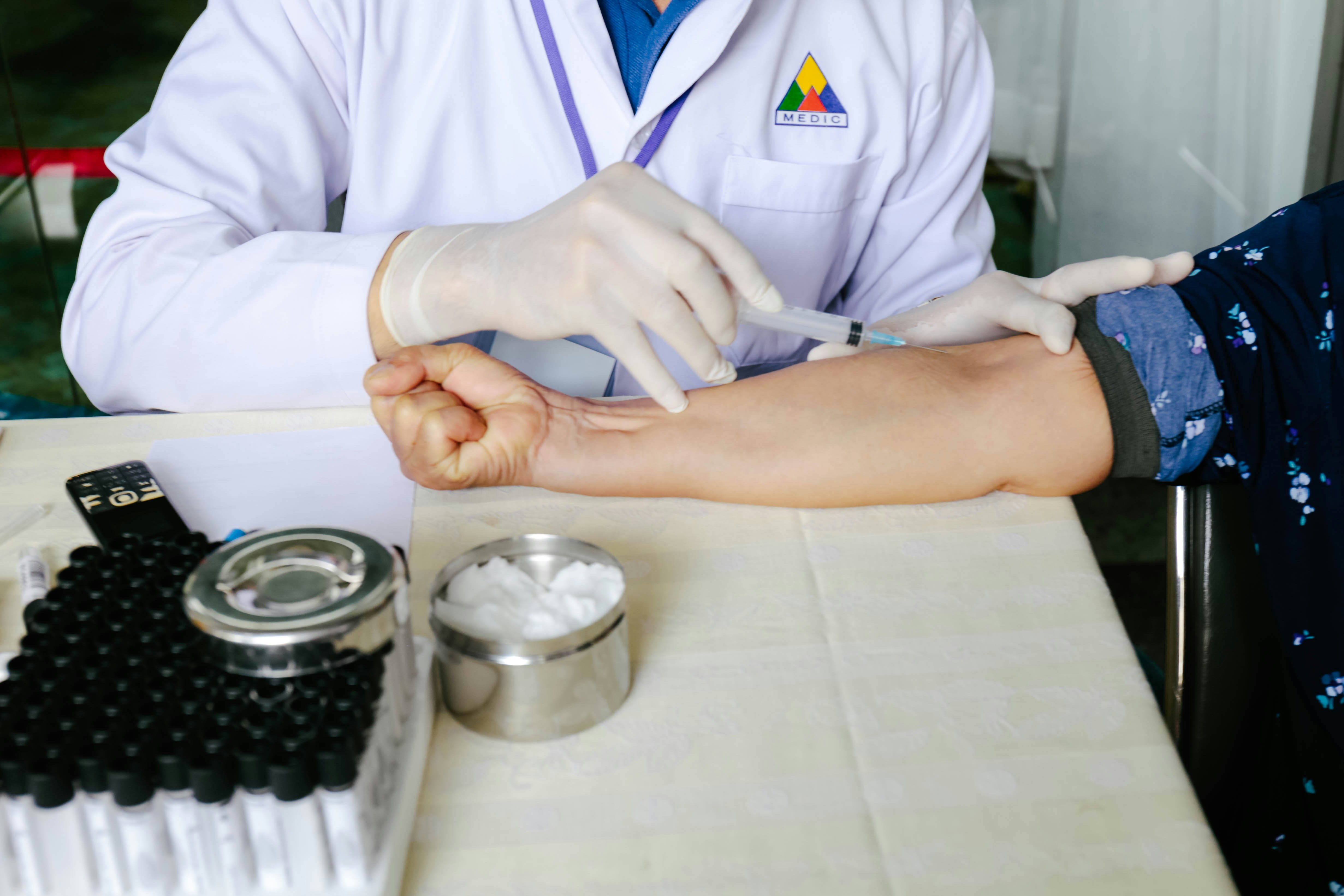 Person recieving injection